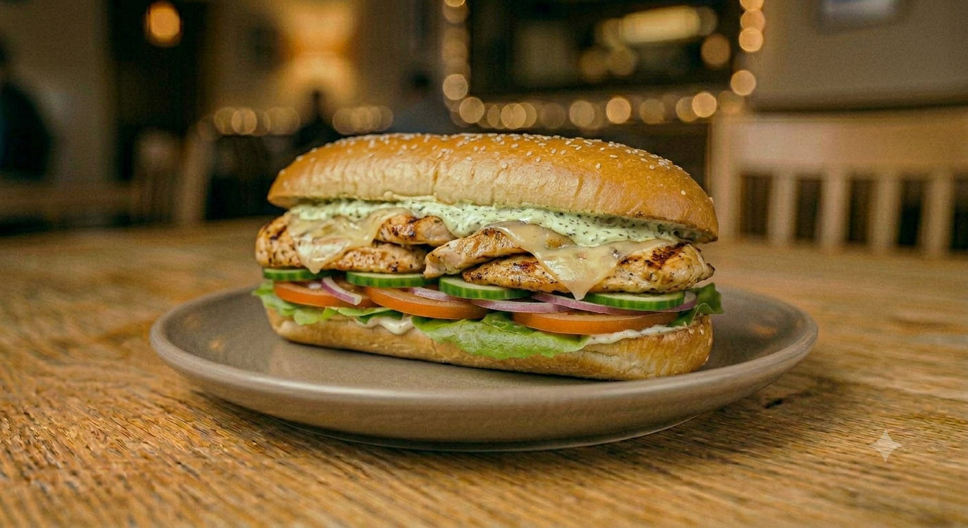 Grilled chicken submarine